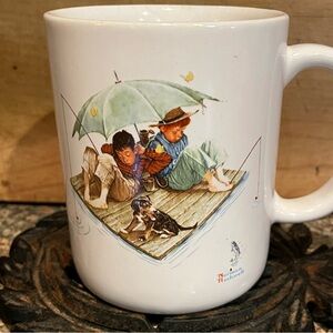 Vintage 1987 Norman Rockwell  Fisherman’s Paradise coffee mug
